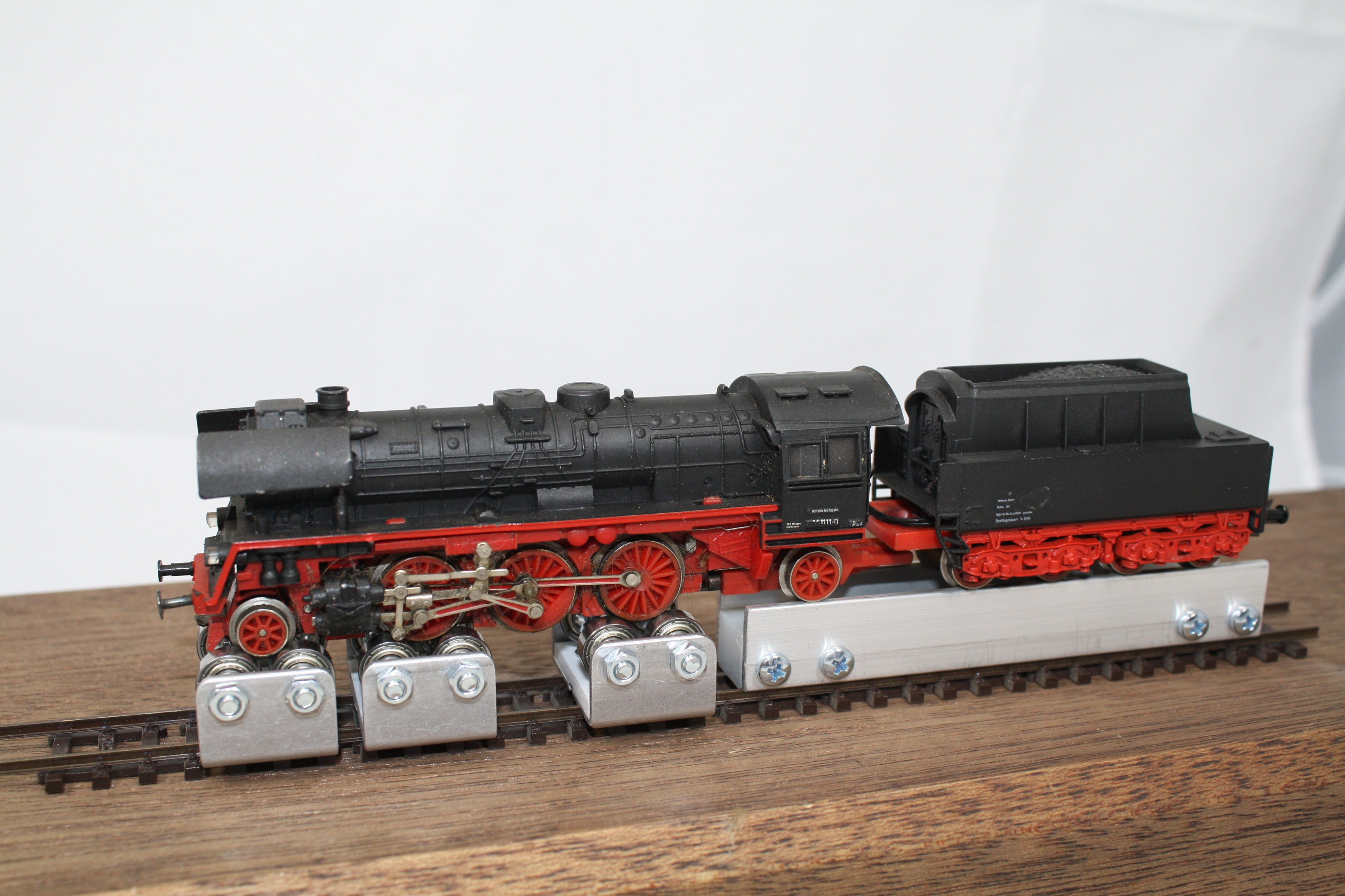 3-er Set Gleisrollenbock incl. Vor/Nachläufer Spur TT/H0m Gleichstrom (DC/DCC)